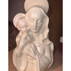 Virgin Mary &Jesus Bisque Porcelain 10" Figurine--Vintage and Beautiful